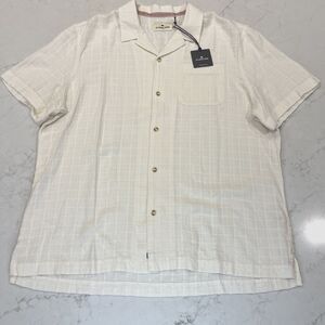 The Normal Brand NEW Mens XL Freshwater Short Sleeve Button Up Shirt Oasis Ivory